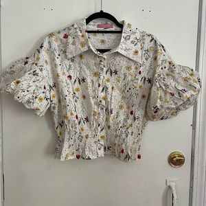 Eyelet Puff Sleeve top